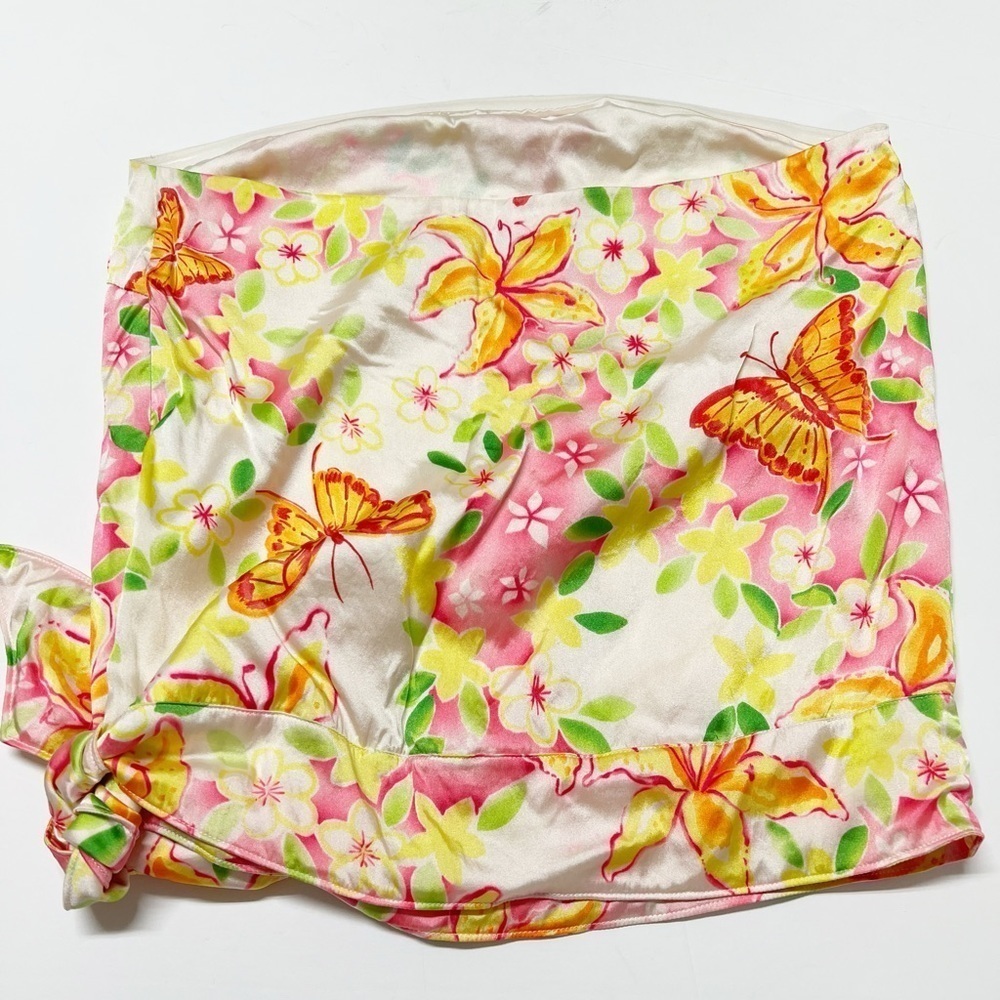Lilly Pulitzer Vintage Silk Butterfly White Winter Floral Print Quinn Top Sz 10 - Picture 8 of 12